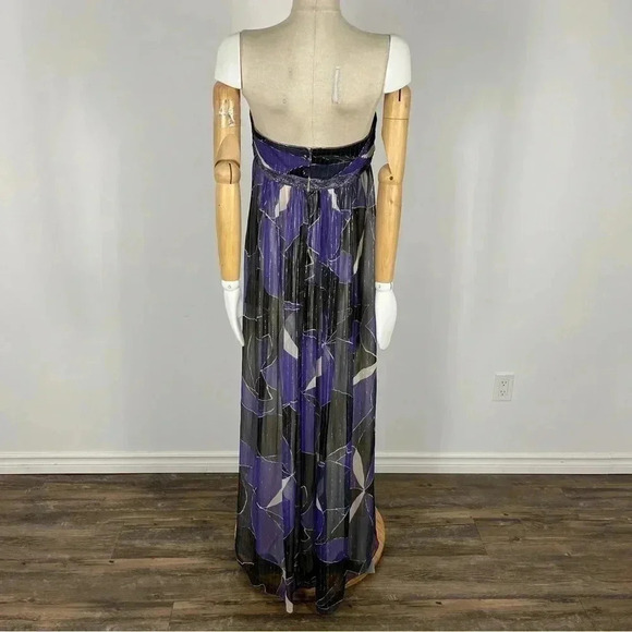 BCBGMaxAzria maxi metallic cocktail dress size 12 - Picture 3 of 12